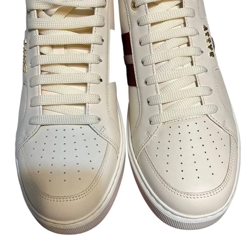 Bally Meson Striped Mid-Top Sneakers-Bone - Picture 4 of 16